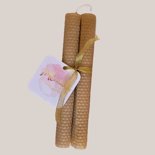 Honeycomb Beeswax Taper Candles - Thumbnail 3