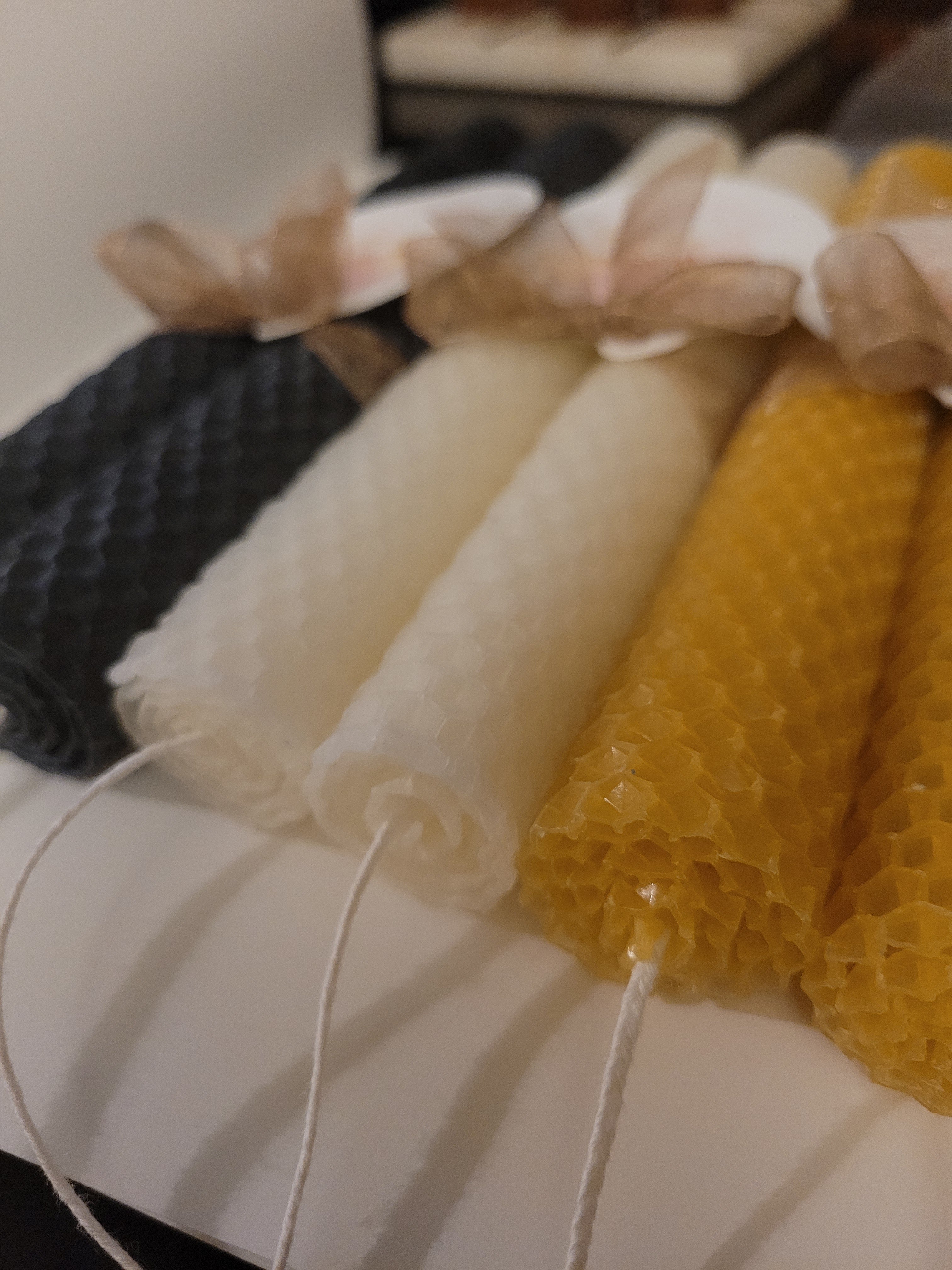 Honeycomb Beeswax Taper Candles - JMCandles and Home