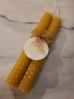 Load image into Gallery viewer, Honeycomb Beeswax Taper Candles - JMCandles and Home
