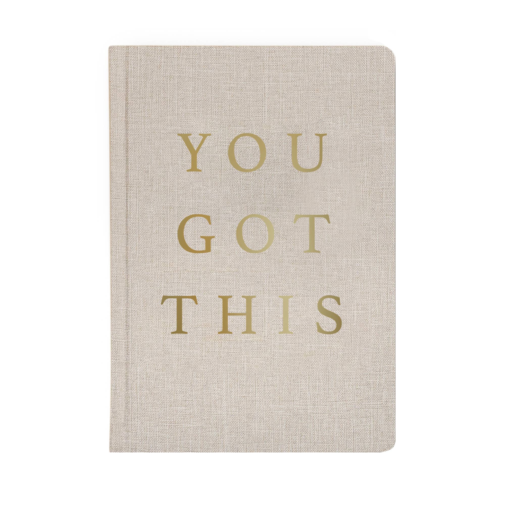 You Got This - Tan and Gold Foil Fabric Journal - JMCandles and Home