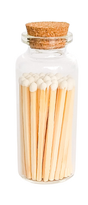 White Matches in Medium Corked Vial - JMCandles and Home